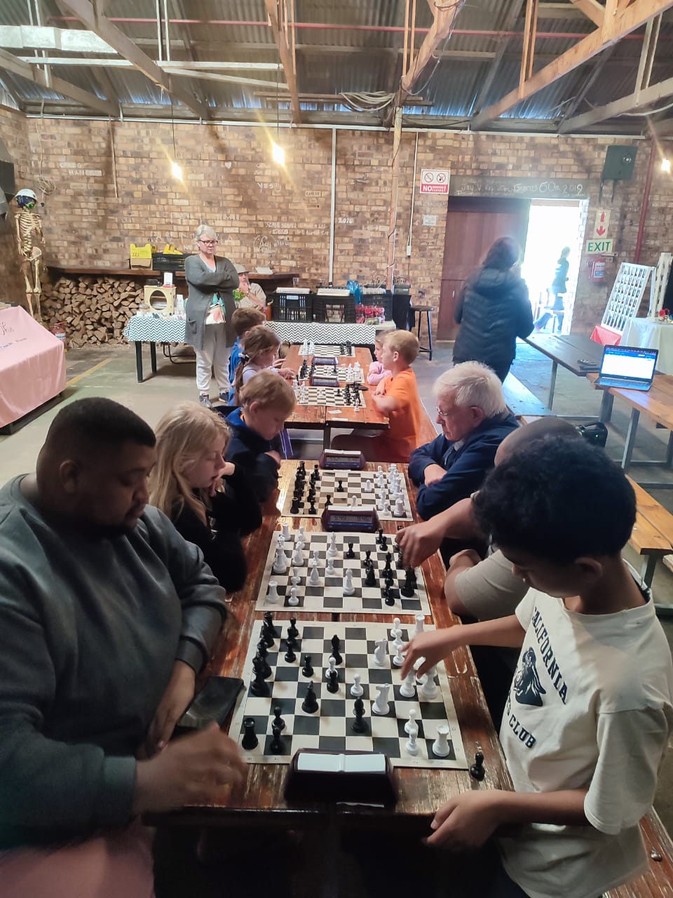 A photo from the chess games at Triggerfish Market